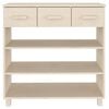 vidaXL Mesa consola HAMAR 90x35x90 cm pinho maciço castanho-mel