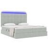 vidaXL Cama com luzes de tira LED Cinzento-claro 180 x 200 cm Veludo