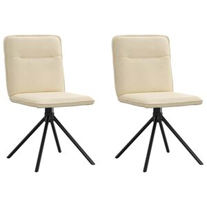 vidaXL Cadeiras de jantar 2 pcs tecido cor creme