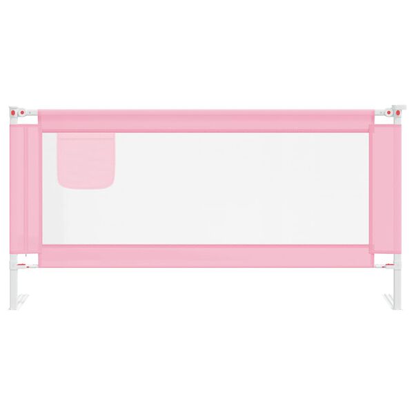 vidaXL Barra de seguran&ccedil;a p/ cama infantil tecido 180x25 cm rosa