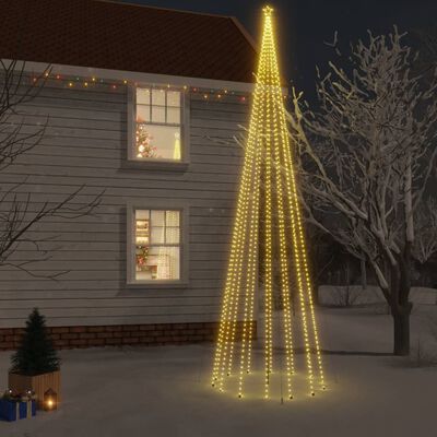 vidaXL Árvore de Natal com espigão 1134 luzes LED 800 cm branco quente