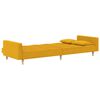 vidaXL Sof&aacute;-cama 2 lugares com duas almofadas tecido amarelo