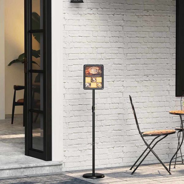 vidaXL Displays de Feira Preto 25 x 25 x 125 cm Alum&iacute;nio