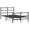 vidaXL Estrutura de cama com cabeceira e p&eacute;s 120x190 cm metal preto