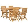 vidaXL Conjunto de Jantar para Jardim 5 unid. Castanho