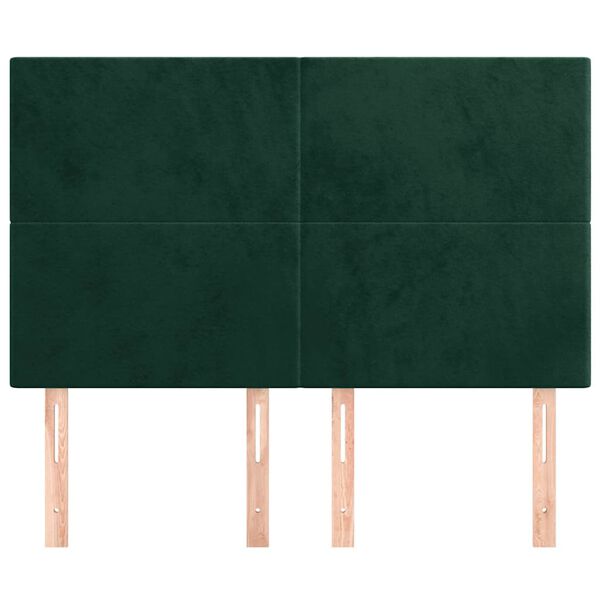 vidaXL Cabeceira Verde Escuro 144x5x118/128 cm Veludo