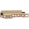 vidaXL Conjunto de Sof&aacute;s para Exterior 6 unid. Natural e Bege