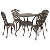 vidaXL Conjunto de Mesa de Jardim 5 pcs Bronze Alum&iacute;nio Fundido