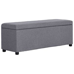 vidaXL Banco c/ compartim. arruma&ccedil;&atilde;o 116 cm poli&eacute;ster cinzento-claro