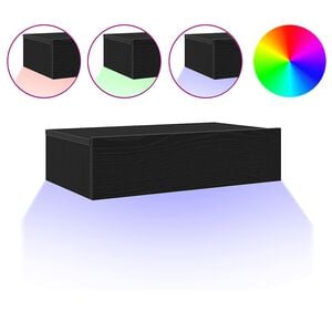 vidaXL M&oacute;vel de TV com luzes LED carvalho preto 60x35x15,5 cm