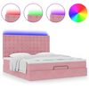 vidaXL Estrutura de cama otomana com colch&otilde;es 180x200 cm veludo rosa