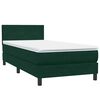 vidaXL Cama box spring c/ colch&atilde;o e LED verde-escuro 80x210 cm veludo