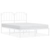vidaXL Estrutura de cama com cabeceira 135x190 cm metal branco