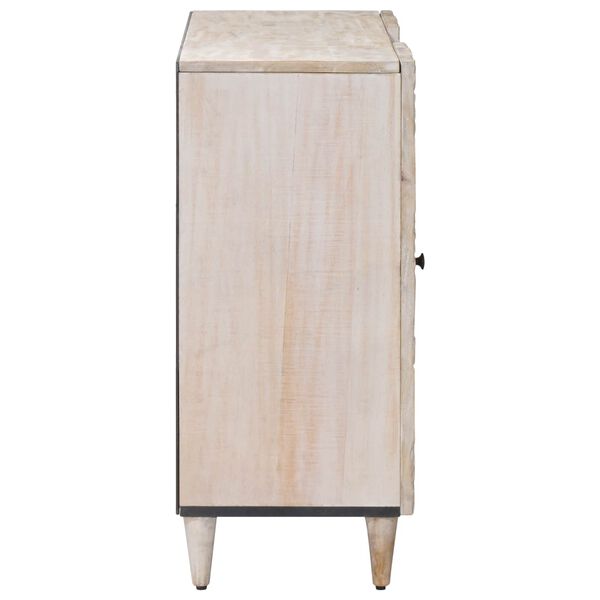 vidaXL Buffet Branco 90 x 33,5 x 75 cm Madeira de manga maci&ccedil;a