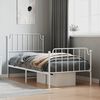 vidaXL Estrutura de cama com cabeceira e p&eacute;s 90x190 cm metal branco