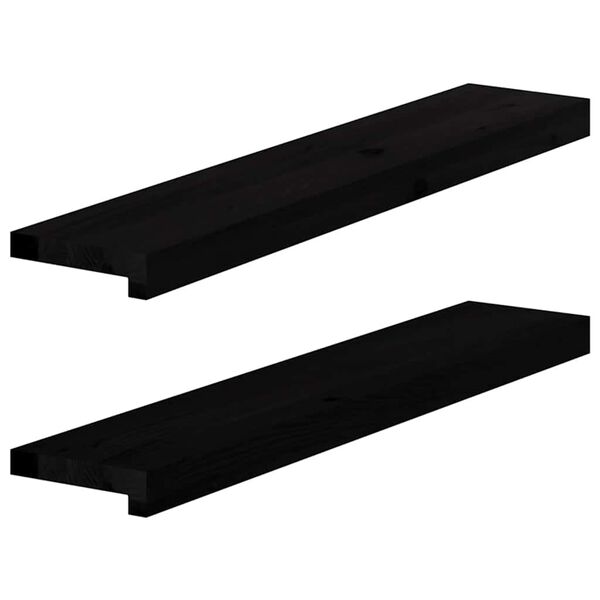vidaXL Soleiras da janela 2 pcs 80x15x2 cm carvalho castanho-escuro