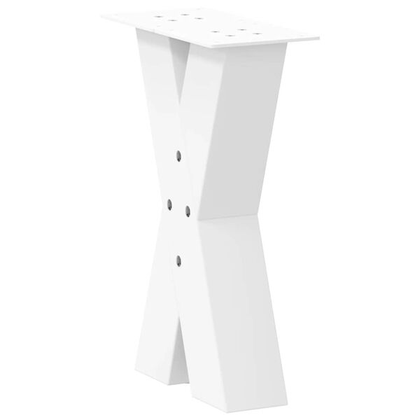 vidaXL Pés para mesa de centro em formato de X, 2 peças, branco, 28x(42-43) cm, aço