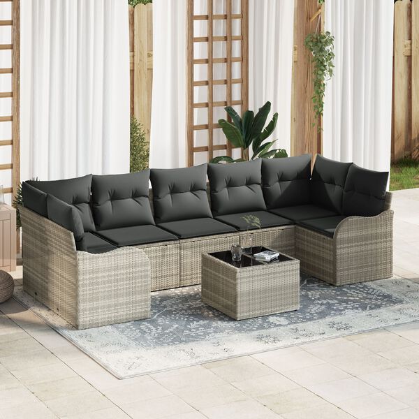 vidaXL Conjunto de Sofá de Jardim Cinzento-claro 55 x 55 x 37 cm