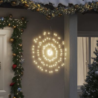 vidaXL Iluminações estrelares Natal 140 LEDs 2 pcs 17 cm branco quente