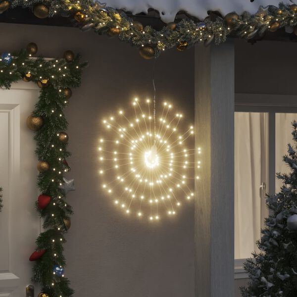 vidaXL Ilumina&ccedil;&otilde;es estrelares Natal 140 LEDs 2 pcs 17 cm branco quente