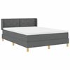 vidaXL Cama com Estrado Cinzento escuro 140 x 190 cm tecido