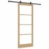 vidaXL Porta Deslizante ORKDAL Natural e Preto 93 x 232 cm