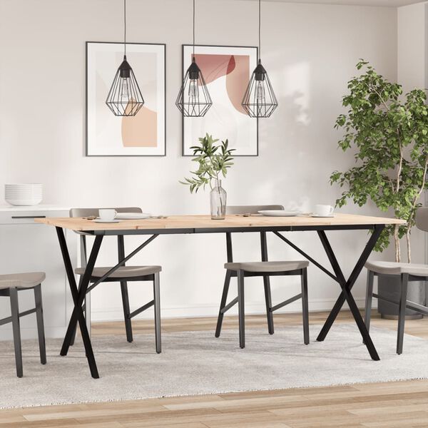 vidaXL Mesa de jantar estrutura em X 180x90x75cm pinho e aço