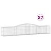 vidaXL Cestos gabi&atilde;o arqueados 7 pcs 400x50x60/80 cm ferro galvanizado