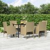 vidaXL 7 pcs conjunto de jantar p/ jardim c/ almofadões bege e preto