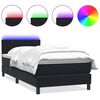 vidaXL Cama box spring c/ colch&atilde;o e LED 100x220 cm veludo preto