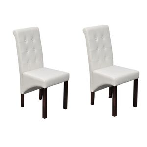 vidaXL Cadeiras de jantar 2 pcs couro artificial branco