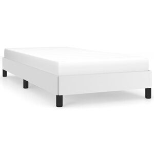 vidaXL Estrutura de cama 90x190 cm couro artificial branco