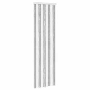 vidaXL Cortina de Insetos Chenille Cinza e Branco 56 x 185 cm 100% PP