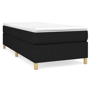 vidaXL Estrutura de cama com molas 90x200 cm tecido preto