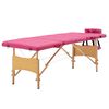 vidaXL Mesa de massagens dobr&aacute;vel 4 zonas madeira rosa