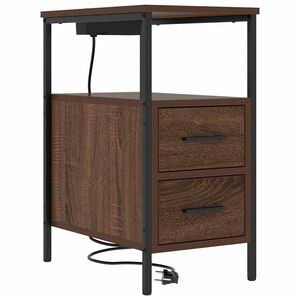 vidaXL Arm&aacute;rio de Cabeceira com gaveta Carvalho Marrom 30 x 48 x 61 cm