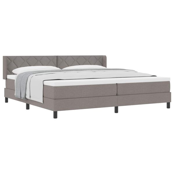 vidaXL Cama Box Cinzento-acastanhado 200 x 200 cm Poli&eacute;ster