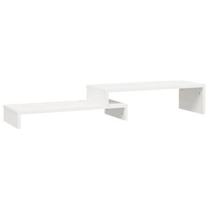 vidaXL Suporte para monitor (52-101)x22x14 cm pinho maci&ccedil;o branco