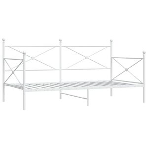 vidaXL Cama de Dia sem Colch&atilde;o 107x203 cm a&ccedil;o branco