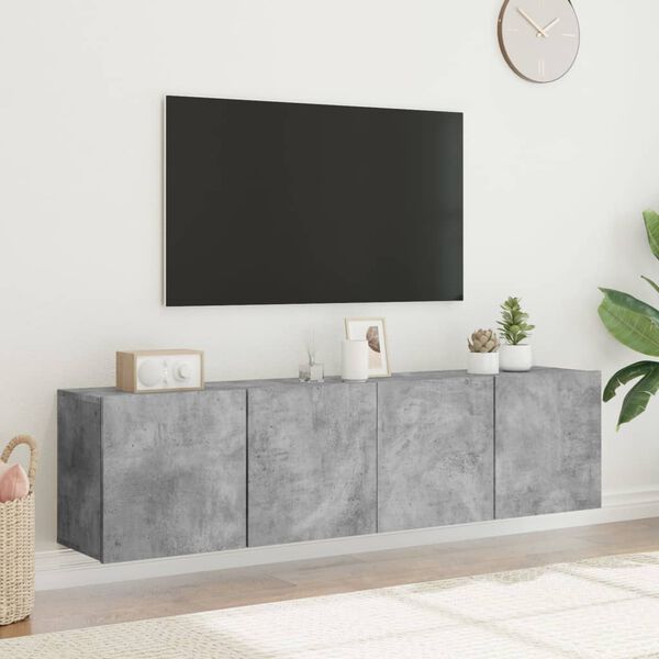vidaXL M&oacute;veis de parede para TV 2 pcs 80x30x41 cm cinzento cimento