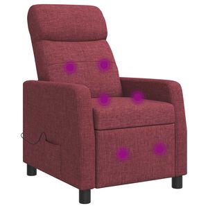 vidaXL Recliner de Massagem Vinho Vermelho Tecido