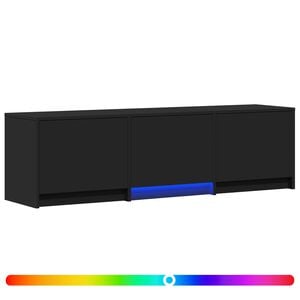 vidaXL Rack de TV com LED Preto 140 x 34 x 40 cm Madeira engenheirada