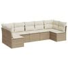 vidaXL 7 pcs conjunto de sof&aacute;s p/ jardim com almofad&otilde;es vime PE bege
