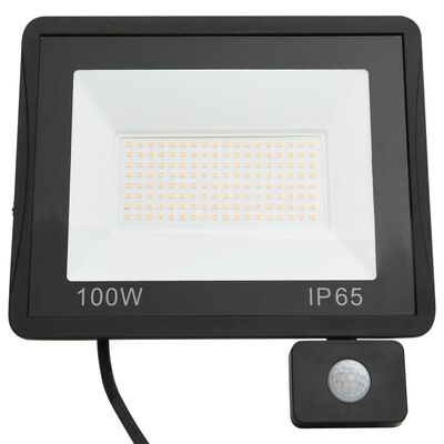 vidaXL Projetor c/ iluminação LED e sensor 100 W branco quente