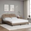 vidaXL Cama Viana com colch&atilde;o 160x200 cm couro artificial cappuccino