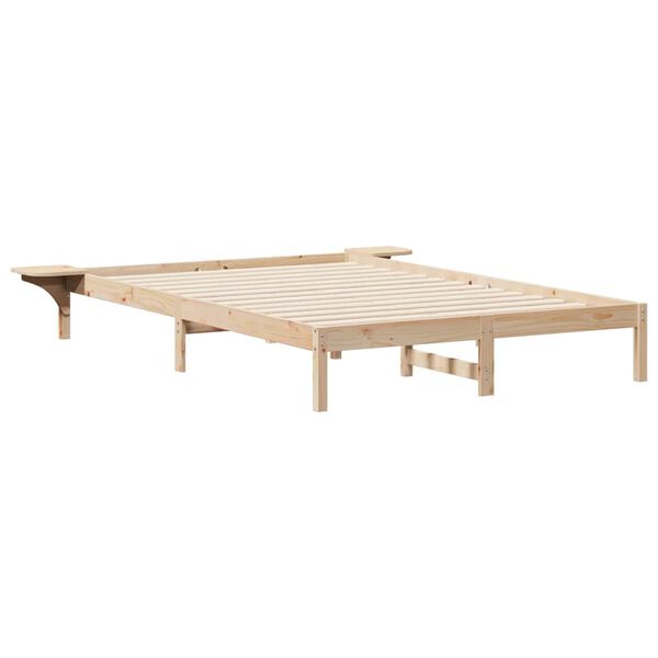 vidaXL Cama com Mesas Laterais Natural 160 x 220 cm