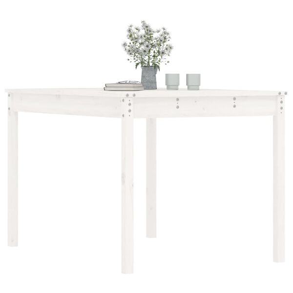vidaXL Mesa de jardim 121x82,5x76 cm madeira de pinho maci&ccedil;a branco