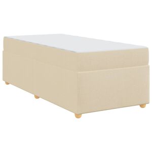 vidaXL Estrutura da Cama com colch&atilde;o Creme 80 x 200 cm tecido