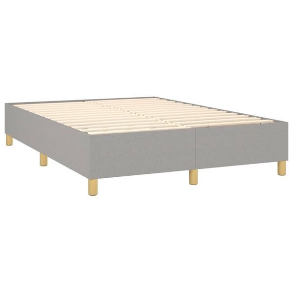 vidaXL Cama com molas/colch&atilde;o 140x190 cm tecido cinzento-claro
