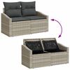 vidaXL Conjunto de Sofá de Jardim 5 pcs Cinzento-claro vime PE